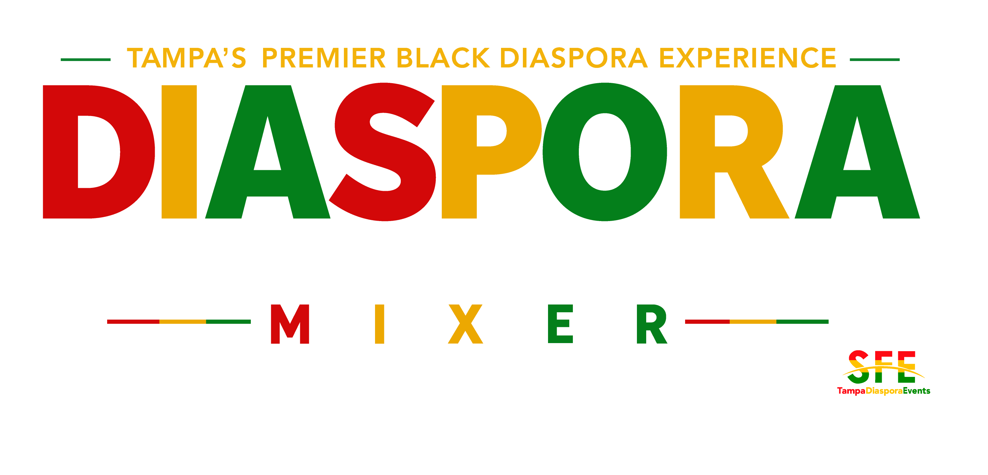 Diaspora Business & Social Mixer logo — Tampa's Premier Black Diaspora Experience, presented by SFE